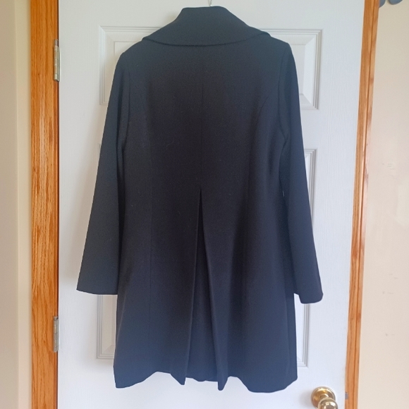 CALVIN KLEIN BLACK COWL NECK BUTTON COAT SIZE SMALL - Picture 2 of 15